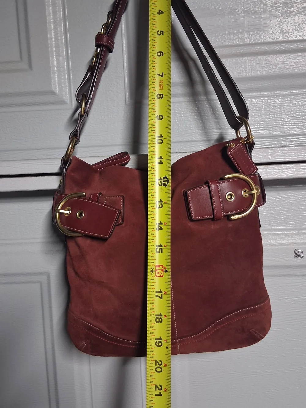 Coach chestnut suede